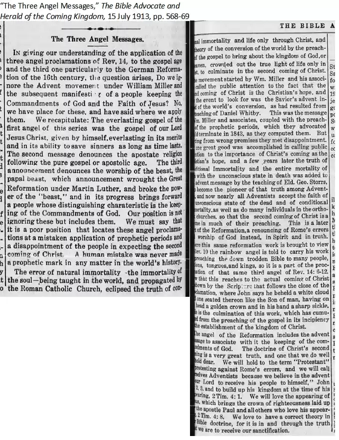 “The Three Angel Messages,” The Bible Advocate, 15Jul;y1913